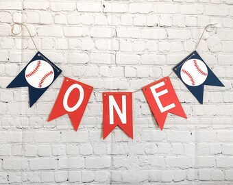 One Baseball Birthday Banner / Baseball Birthday / Sports Banner / One Baseball Banner / One Highchair Banner