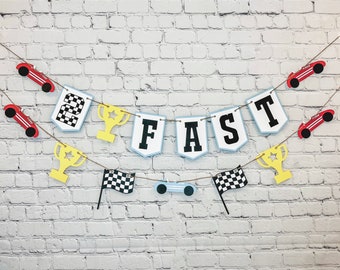 Two Fast Birthday Banner / Race Car Banner / Race Car Birthday / 2 Fast / Race Car Garland