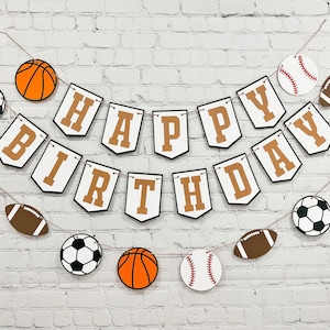 Happy Birthday Sports Banner / Sports Ball Banner / Sports Birthday / Sports Ball Garland