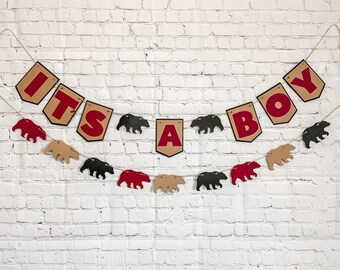 It's a Boy Bear Banner / It's a Boy Adventure Banner / Bear Garland /It's a Boy Woodland Banner / Baby Boy Banner