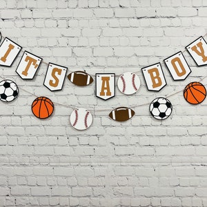 It’s A Boy Sports Banner / Sports Ball Banner / Sports Baby Shower / Sports Ball Garland