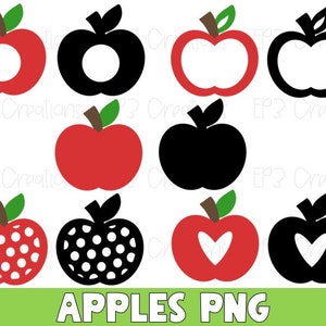 Apfel PNG, Apfel Silhouette, Polka Dot Apfel, Apfel Digital Download, Äpfel PNG