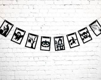 Halloween Banner / Halloween Decor / Halloween Party / Halloween Garland / Spooky Halloween Banner