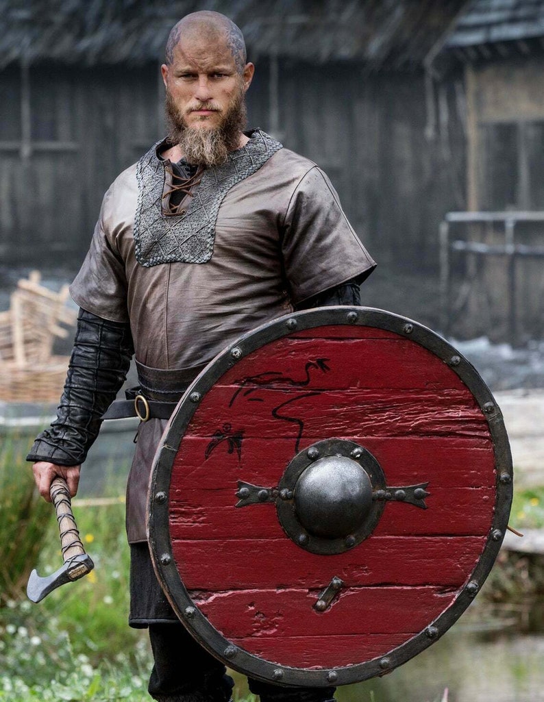 Shield Viking Medieval Wooden Round Authentic Battleworn Norse Battle Larp Armor