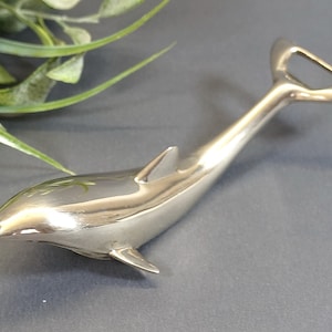 Vintage flesopener &#39;Dolfijn, flesopener, metalen opener - jaren 60
