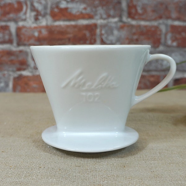 50er Jahre Melitta Filter, Kaffeefilter 102 - 1-Loch - weiß - Porzellan