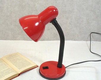 Schreibtisch Lampe, Tischlampe, Leselampe, Schwanenhals Lampe - Büro, Leuchte - 80er Jahre - Honsel