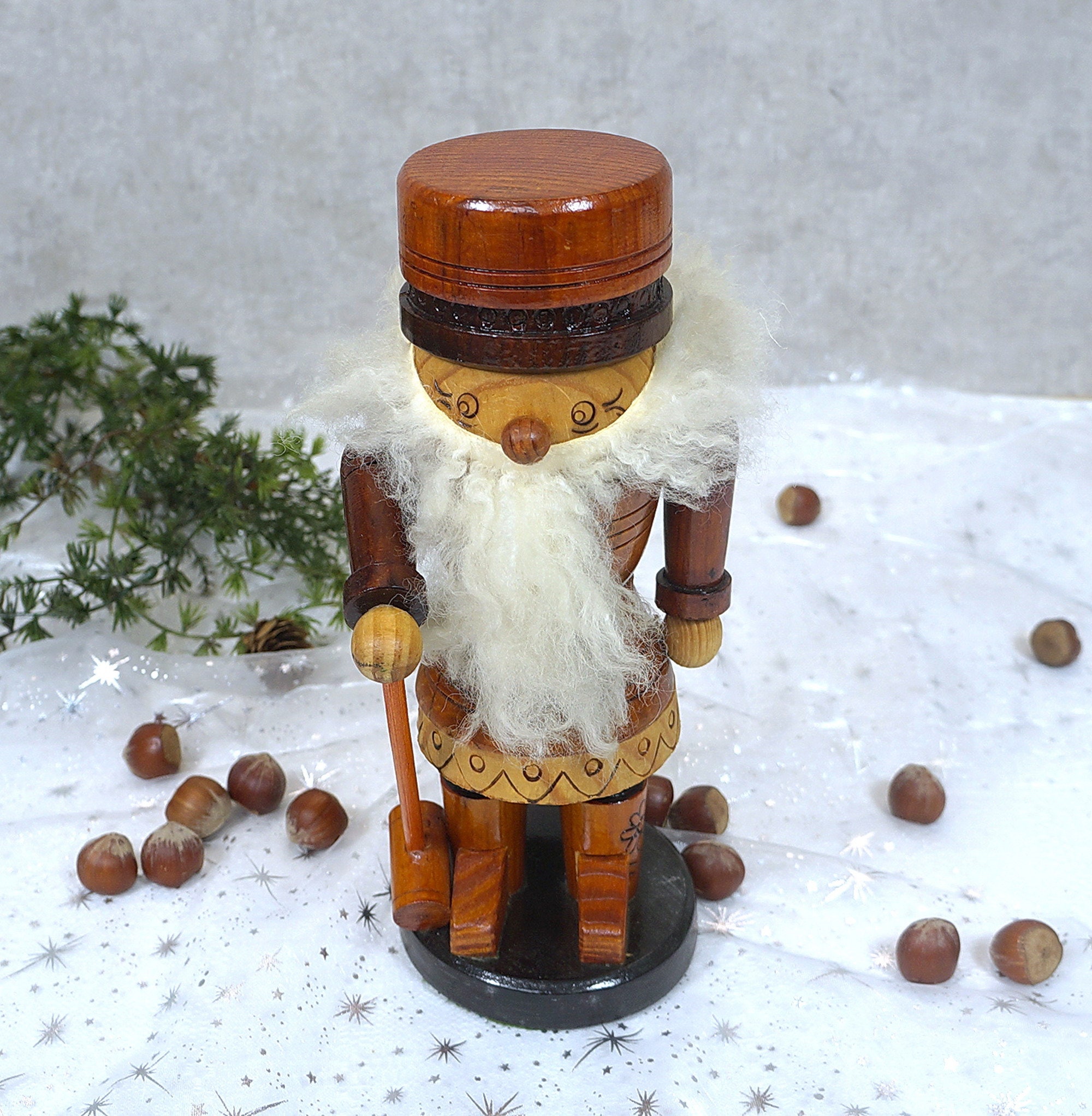 Erzgebirge Nussknacker 70er Jahre Weihnachtsdeko Holzfigur Volkskunst