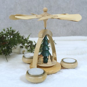 small pyramid, Christmas pyramid, Christmas lights - Erzgebirge handicrafts