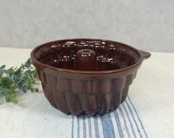 Kuchenform, Backform, Guglhupf-Form aus Keramik - 70er Jahre