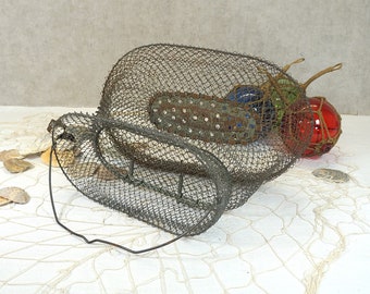 Trampa para peces vintage, red de desembarco, red de retención - 'Mallinox' - Francia