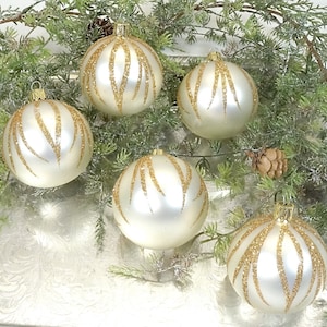 5 palline, palline di Natale, decorazioni per l&#39;albero di Natale, decorazioni per l&#39;albero di Natale, arazzi per alberi, palline per l&#39;albero di Natale, Ornamenti - Vetro