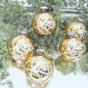 5 palline, palline di Natale, decorazioni per l&#39;albero di Natale, decorazioni per l&#39;albero di Natale, arazzi per alberi, palline per l&#39;albero di Natale, Ornamenti - Vetro
