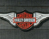 Harley Davidson Motorcycle Cast Iron Sign, Vintage Style, Man Cave, Men Den