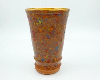 Orange Rainbow Speckled Cup | Handmade Ceramics