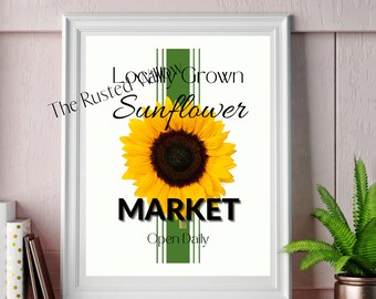 Sunflower Market ~ French Country Sign graphic Instant PNG digital download Printable Art downloadable Graphics (4 PNG Instant Downloads)