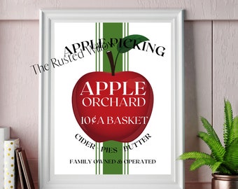 Apple Orchard ~  Sign graphic Instant PNG digital download Printable Art downloadable Graphics Wall quote (5 digital downloads)