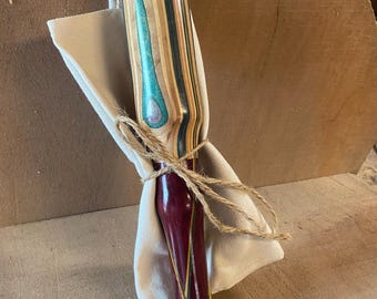 Mazo triturador de hielo con bolsa Lewis, mango de chapa de madera Purpleheart para patines, cabeza de monopatín