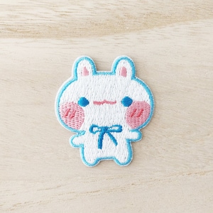 Bunny with Bow Iron On Patch, Embroidery Patch, Cute Kawaii Patch, Sew On Patch,  Craft Supply, DIY Patches 2