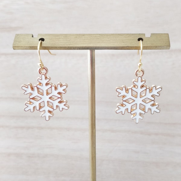Winter Snowflake Earrings, Handmade Earrings, Cute Earrings, Party Earrings, Pretty Earrings, Kawaii Earrings, 1