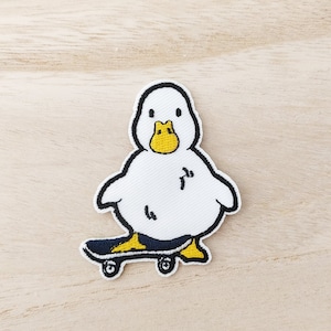 Duck on a Skateboard Iron On Patch, Embroidery Patch, Cute Kawaii Patch, Sew On Patch,  Craft Supply, DIY Patches 2