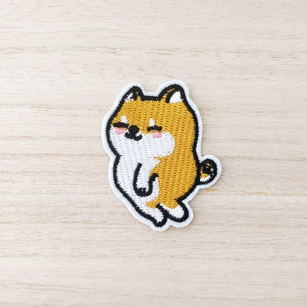 Cute Smiling Shiba Inu Dog Walking Iron On Patch, Embroidery Patch, Cute Kawaii Patch, Sew On Patch,  Craft Supply, DIY Patches 6