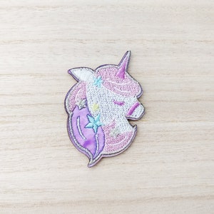Pastel Pink Unicorn Iron On Patch, Embroidery Patch, Cute Kawaii Patch, Sew On Patch, Stick On Patch, Craft Supply, DIY Patches, SKU 7