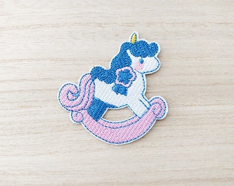 Cute Rocking Horse Unicorn Iron On Patch, Embroidery Patch, Cute Kawaii Patch, Sew On Patch,  Craft Supply, DIY Patches 6