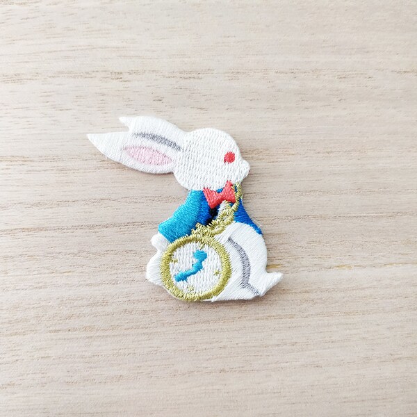 Alice in Wonderland Rabbit Iron On Patch, Embroidery Patch, Cute Kawaii Patch, Sew On Patch,  Craft Supply, DIY Patches 2