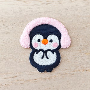 Cute Penguin with Fluffy Earmuffs Iron On Patch, Embroidery Patch, Cute Kawaii Patch, Sew On Patch, Craft Supply, DIY Patches 13