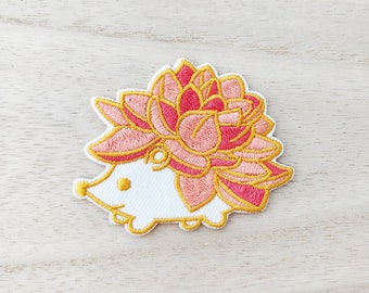 Cute Orange Autumn-Coloured Hedgehog Iron On Patch, Embroidery Patch, Cute Kawaii Patch, Sew On Patch,  Craft Supply, DIY Patches
