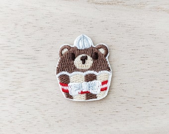 Écusson thermocollant, gâteau muffin ours mignon, écusson à broder, écusson kawaii mignon, écusson à coudre, écusson à coller, fournitures pour travaux manuels, écussons à faire soi-même