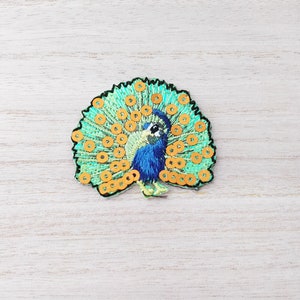 1pc Large Peacock Feather Embroidery Patches for Clothing Fabric Applique  African Lace Sew on Dress Clothes Accessory Diy 