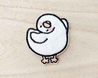 Funny Duck Looking Upside Down Iron On Patch, Embroidery Patch, Cute Kawaii Patch, Sew On Patch,  Craft Supply, DIY Patches, SKU 1