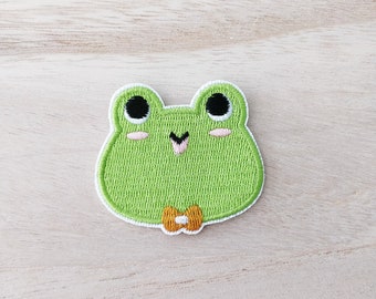 Adorable Froggy Frog Iron On Patch, Embroidery Patch, Cute Kawaii Patch, Sew On Patch,  Craft Supply, DIY Patches, SKU 11