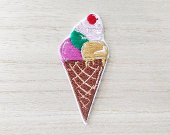 Ice Cream Cone Dessert Iron On Patch, Embroidery Patch, Cute Kawaii Patch, Sew On Patch,  Craft Supply, DIY Patches 4