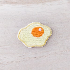 Golden Fried Sunnyside Up Egg Iron On Patch, Embroidery Patch, Cute Kawaii Patch, Sew On Patch,  Craft Supply, DIY Patches 12