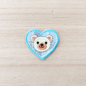 Cute Teddy Bear in a Heart Iron On Patch, Embroidery Patch, Cute Kawaii Patch, Sew On Patch,  Craft Supply, DIY Patches
