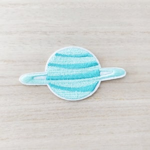 Cute Blue Planet Iron On Patch, Embroidery Patch, Cute Kawaii Patch, Sew On Patch,  Craft Supply, DIY Patches, SKU 2