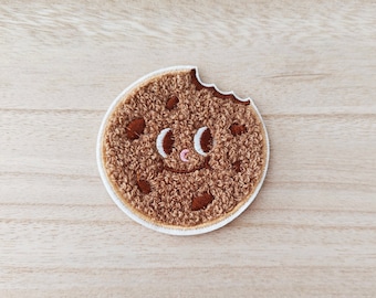 Bitten Smiley Chocolate Chip Cookie Patch Iron On Patch, Embroidery Patch, Cute Kawaii Patch, Sew On Patch,  Craft Supply, DIY Patch, SKU 10