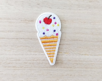 Vanilla Ice Cream Cone Iron On Patch, Embroidery Patch, Cute Kawaii Patch, Sew On Patch,  Craft Supply, DIY Patches 4