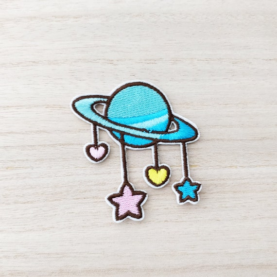 Cute Planet With Hanging Stars Iron on Patch, Embroidery Patch, Cute Kawaii  Patch, Sew on Patch, Stick on Patch, DIY Patches 12 
