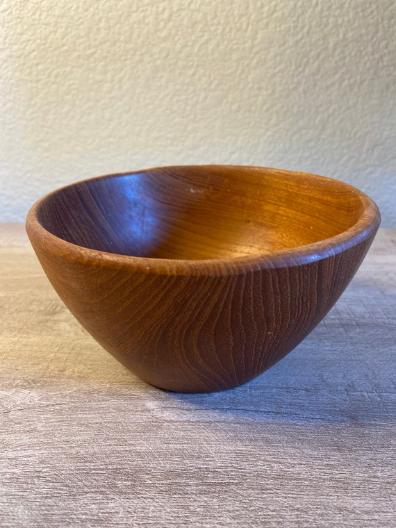 Vintage Teak Bowl Knobler Genuine Teak Wooden Small Bowl Made in Thailand Trinket Bowl Jewelry Bowl
