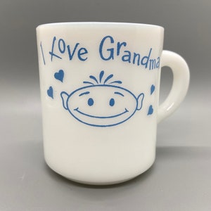 Vintage Milk Glass Mug Grandma Coffee Mug  Tea Mug Gift for Grandma