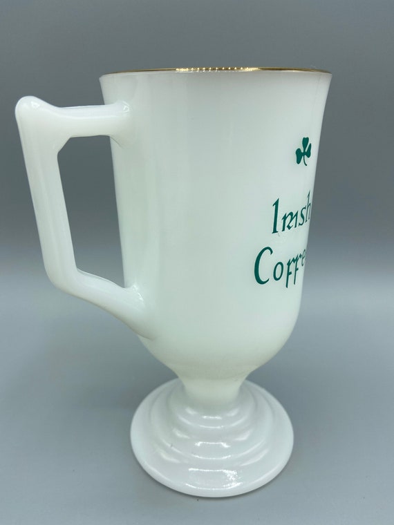 Vintage Milk Glass Irish Coffee Shamrock Pedestal Coffee Mug Pedestal Cup  Gold Accents Saint Patricks Day -  Finland