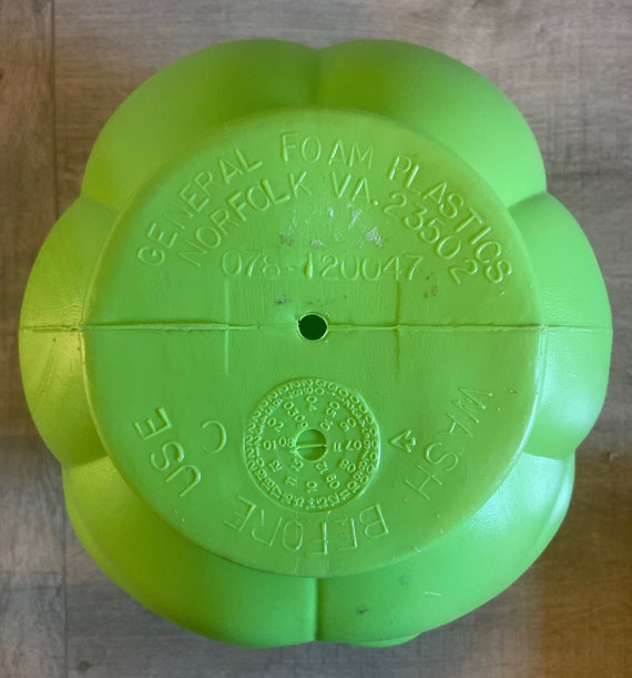 Vintage General Foam Plastics Halloween Blow Mold Neon Green Jack