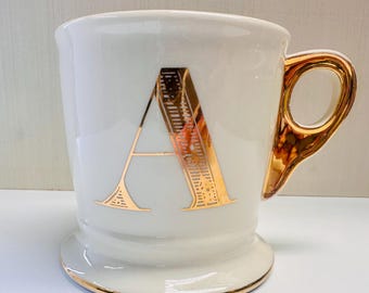 Anthropologie A Coffee Tea Mug Monogram Inital