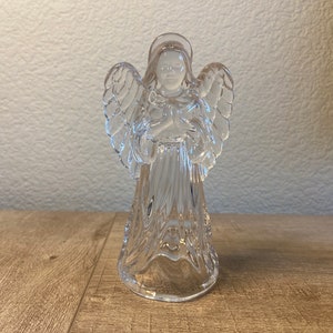 Vintage Glass Angel Princess House Crystal Praying Religious Decor