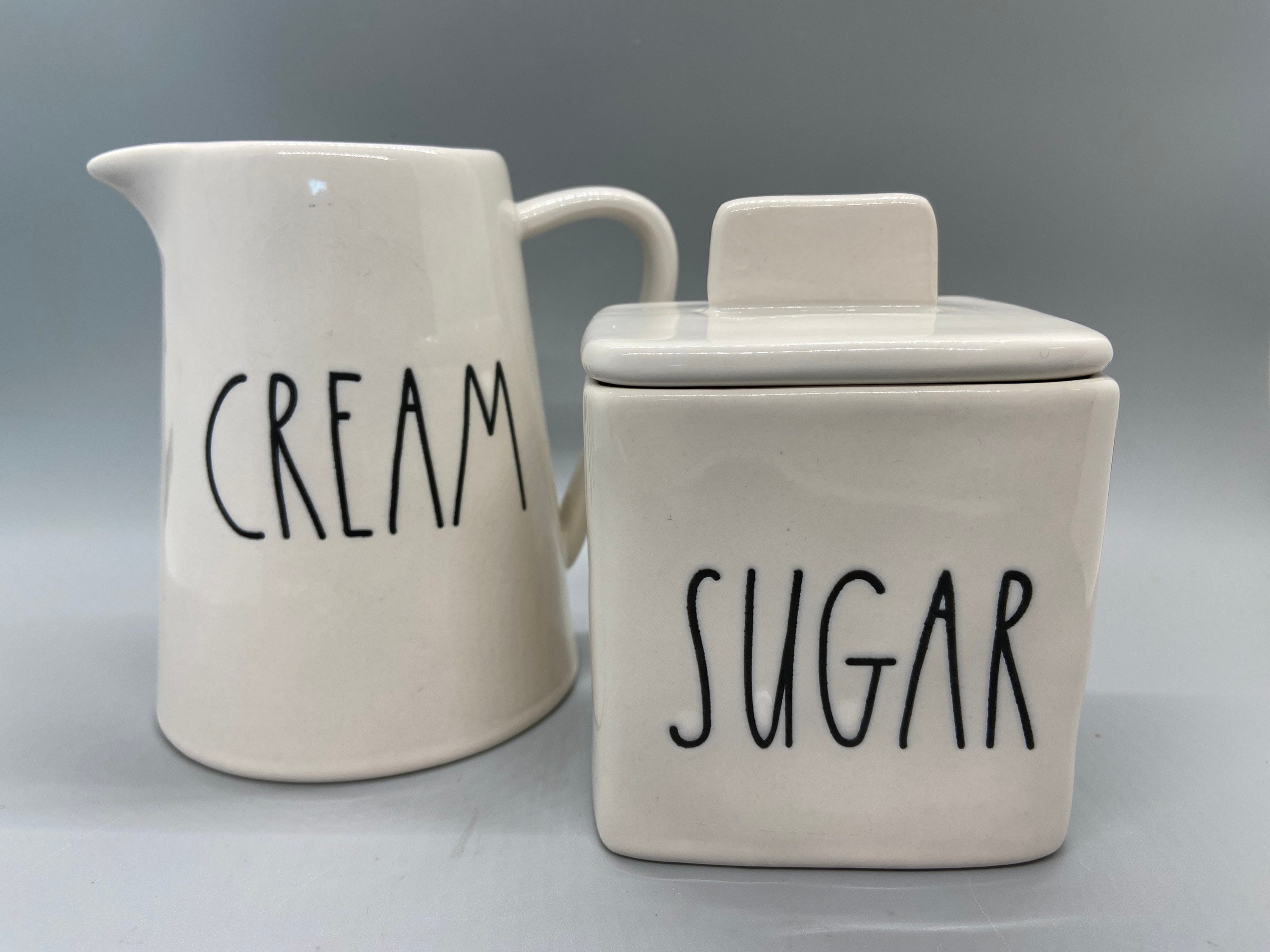 Rae Dunn by Magenta Blue Line SWEET Ceramic Sugar Bowl Jar 