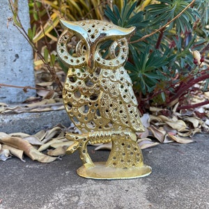 Gold Toned Metal Owl Earring Tree Organizer